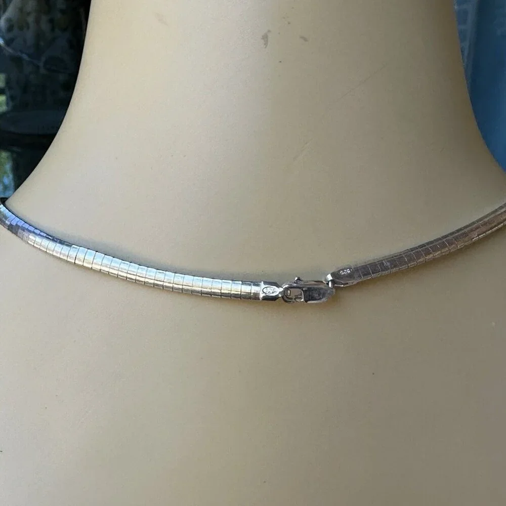 VTG Artisan John W Kessler Pendant Necklace 16 Inch Amber Gem 925 Sterling 23.6g